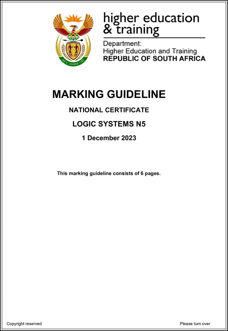 T950 Logic Systems N5 MEMO Nov 2023 De Jager T preview