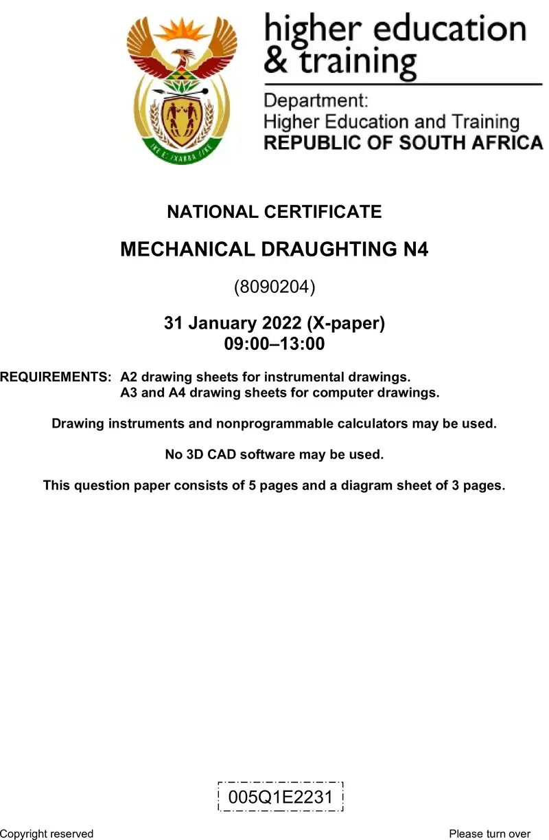 Draughting N4 QP April 2022 preview