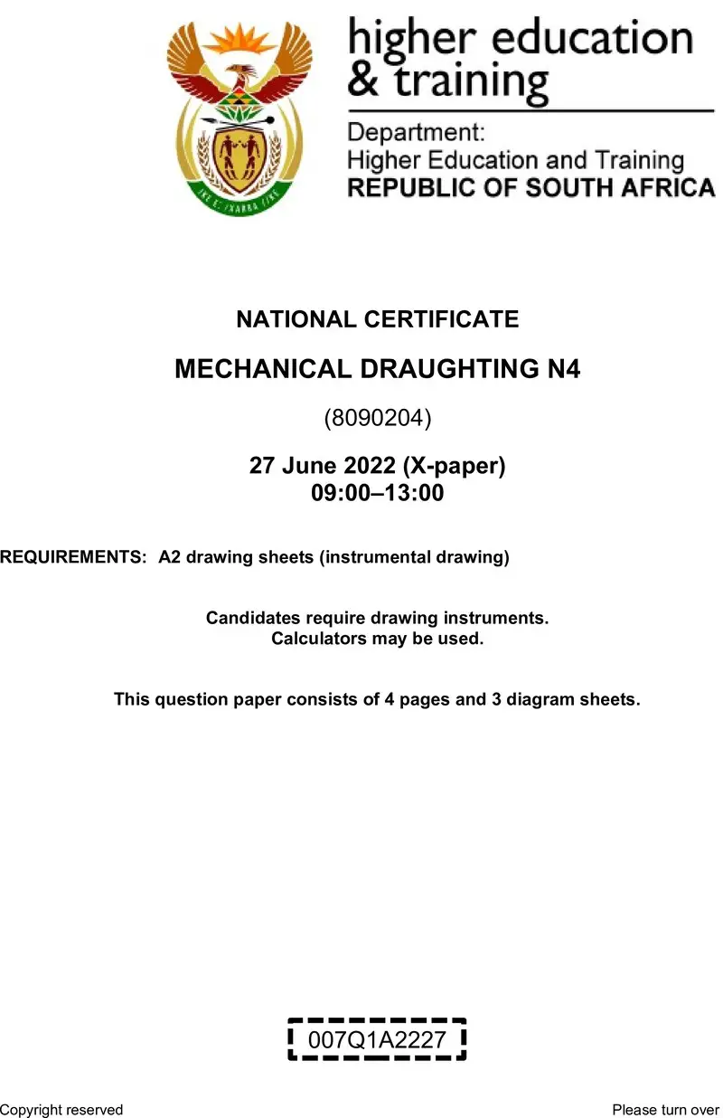 Draughting N4 QP Aug 2022 preview