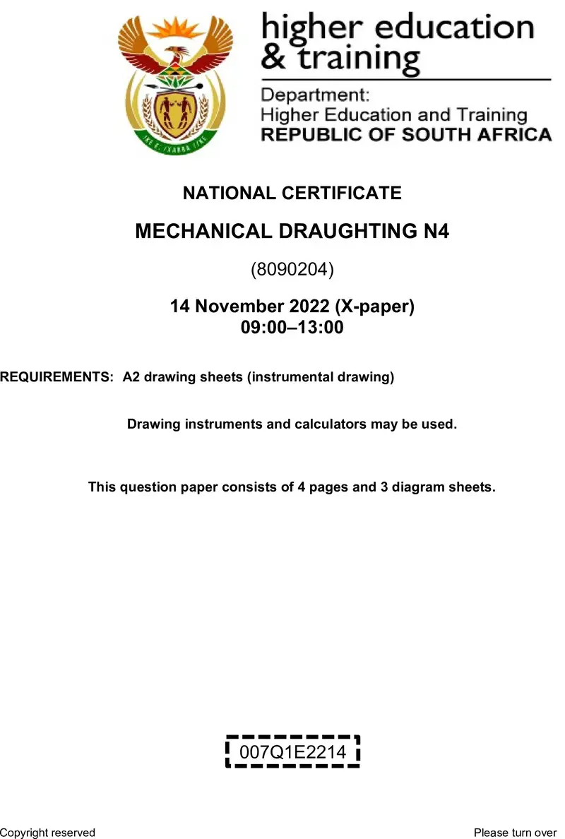 T1070 Mechanical Draughting N4 Nov QP 2022 preview