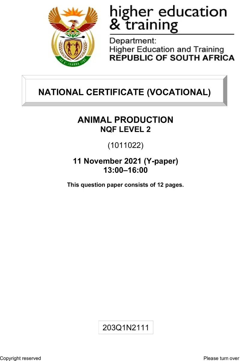 Production L2 Nov QP 2021 preview