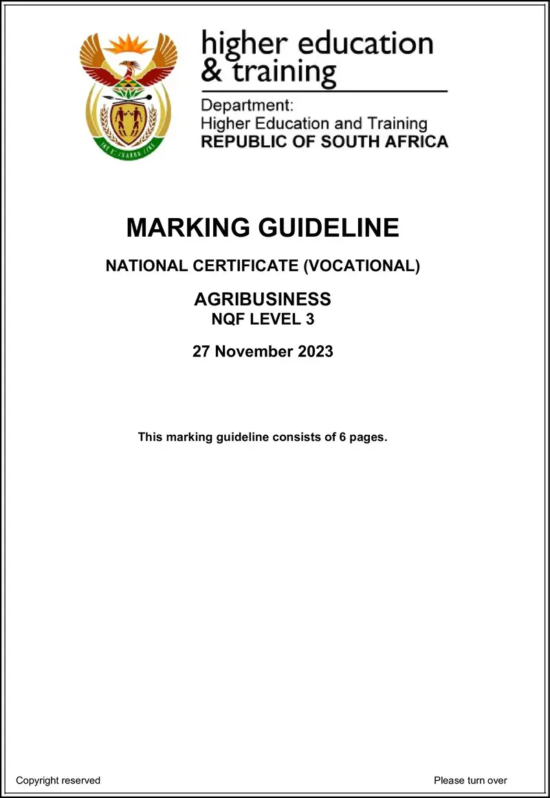 Agribusiness L3 Nov MEMO 2023 preview