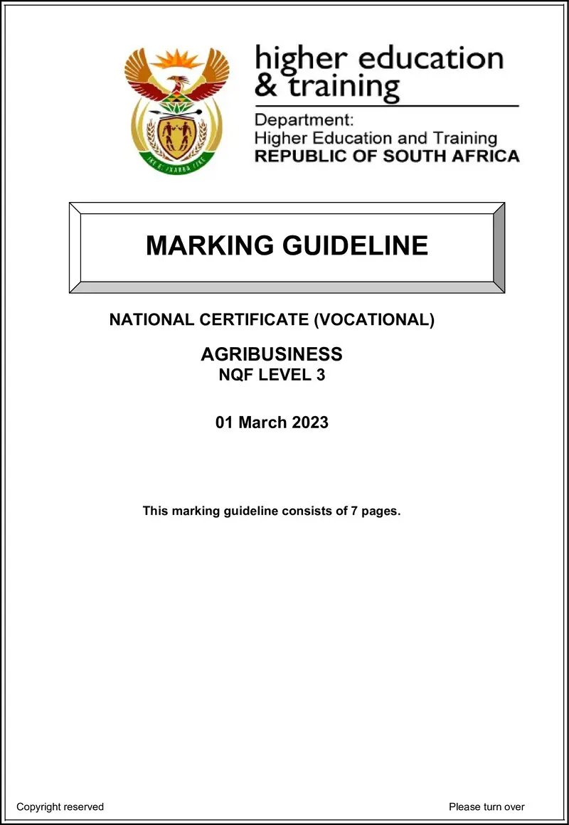 Agribusiness L3 Supp Feb MEMO 2023 preview