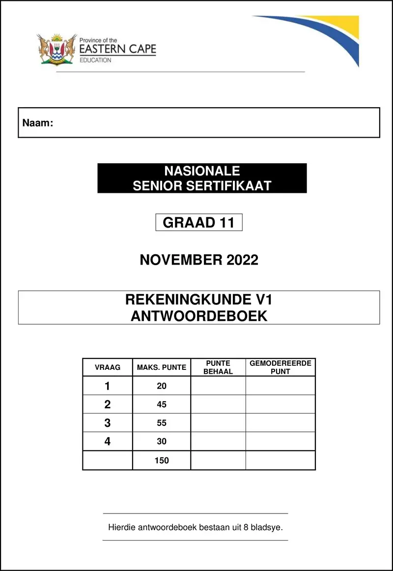 Grade 11 Accounting past paper 2022 – accounting p1 gr11 ab november 2022 afr
