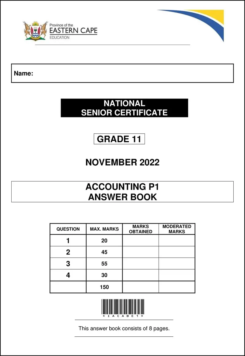 Grade 11 Accounting past paper 2022 – accounting p1 gr11 ab november 2022 eng