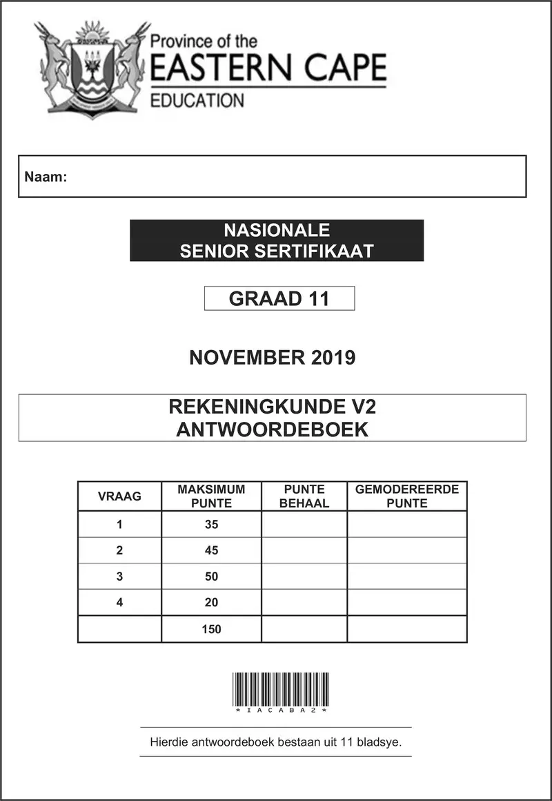 Grade 11 Accounting past paper 2019 – accounting p2 gr11 ansbook nov2019 afr d