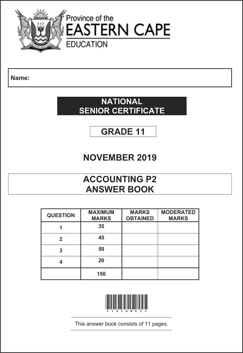 Grade 11 Accounting past paper 2019 – accounting p2 gr11 ansbook nov2019 eng d