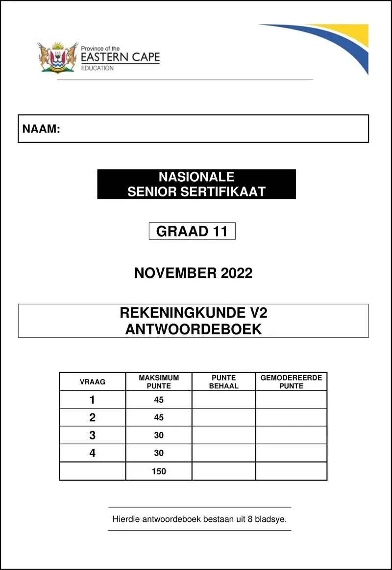 Grade 11 Accounting past paper 2022 – accounting p2 gr12 ans book nov2022 afr