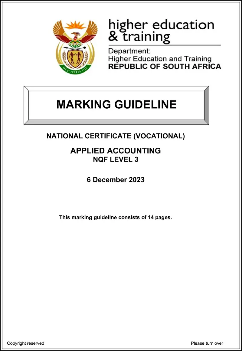Applied Accounting L3 MEMO Nov 2023 preview