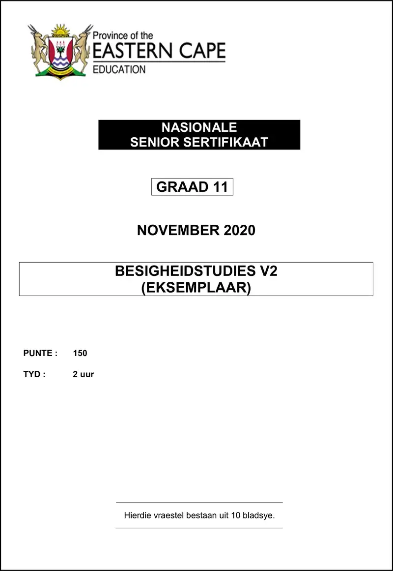 Grade 11 Besigheidstudies past paper 2020 – bus studies p2 gr11 qp nov2020 afr