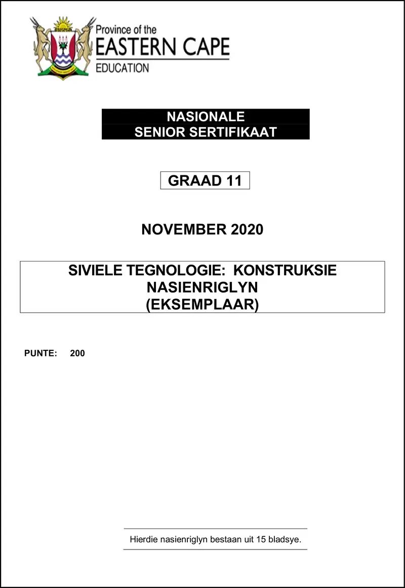Grade 11 Ekonomie past paper 2020 – cvlt revised gr11 memo afr nov2020 konstruksie