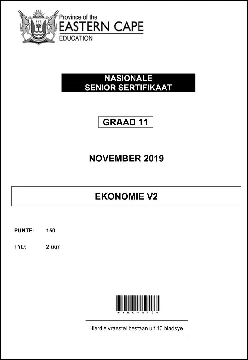 Grade 11 Economics past paper 2019 – economics p2 gr11 qp nov2019 afr d