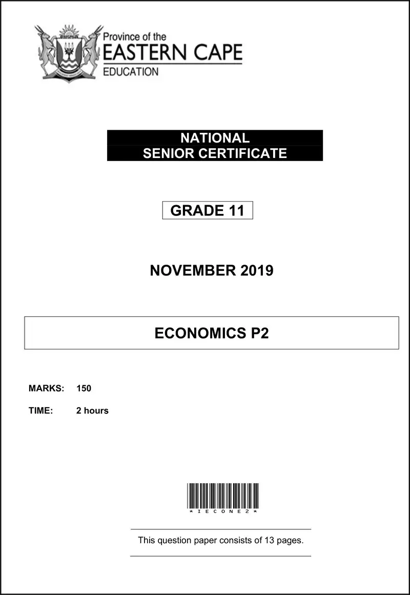 Grade 11 Economics past paper 2019 – economics p2 gr11 qp nov2019 eng d