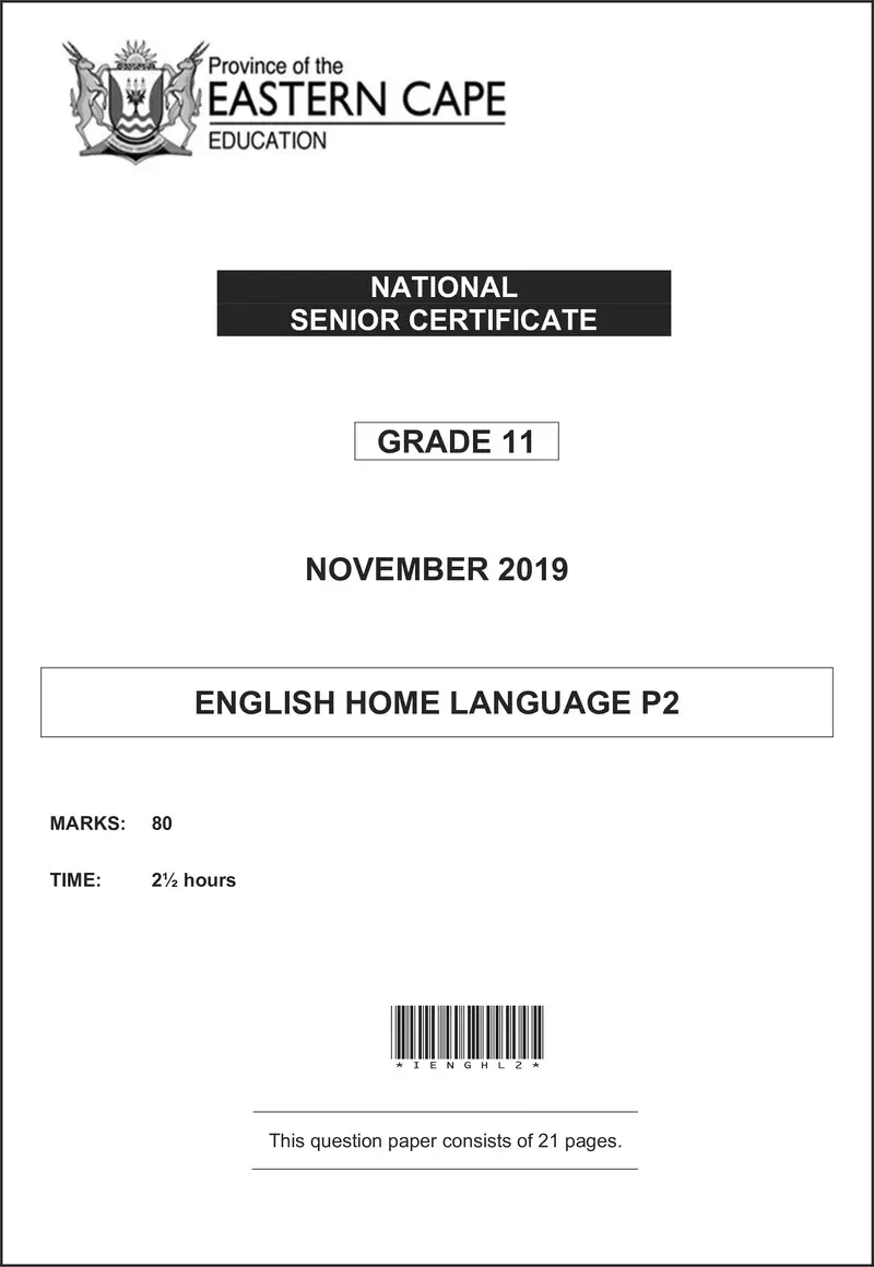Grade 11 English past paper 2019 – eng hl p2 qp gr11 2019 d