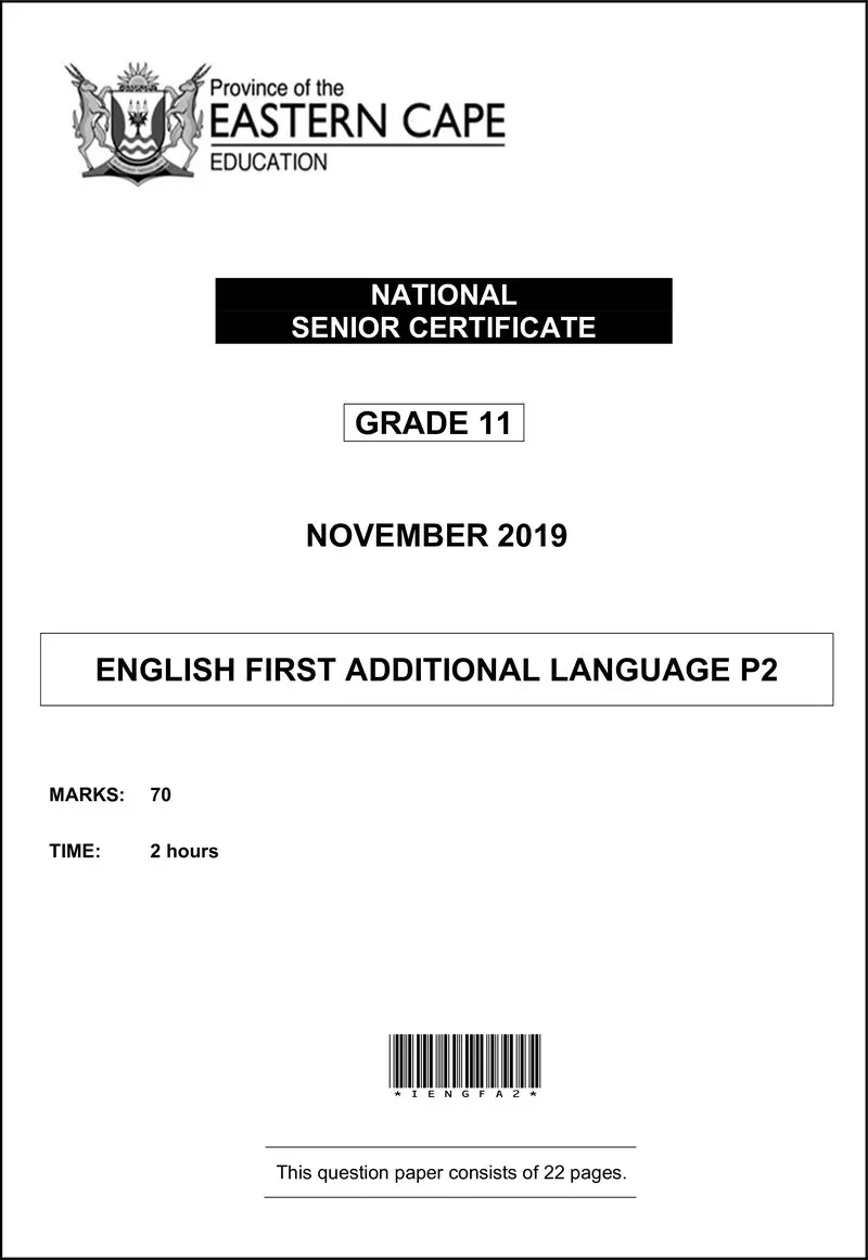 Grade 11 English past paper 2019 – engfal p2 gr11 qp nov2019 d