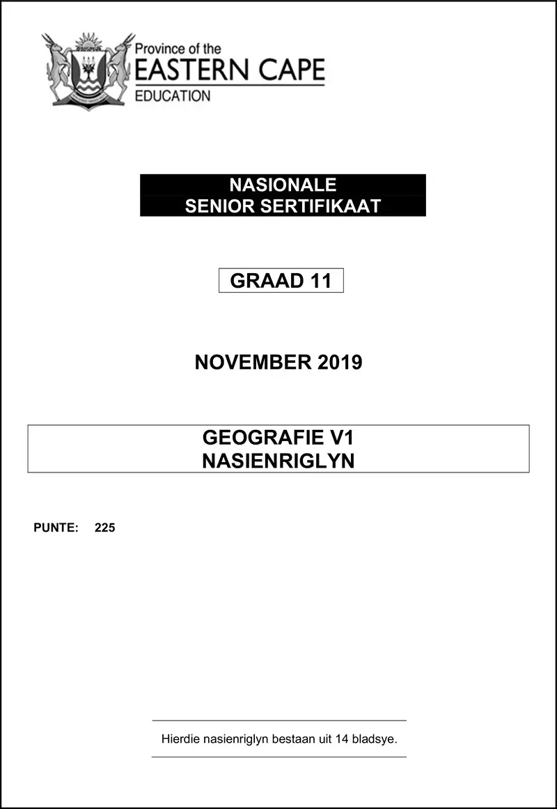 Grade 11 Geography past paper 2019 – geography p1 gr11 memo nov2019 afr d