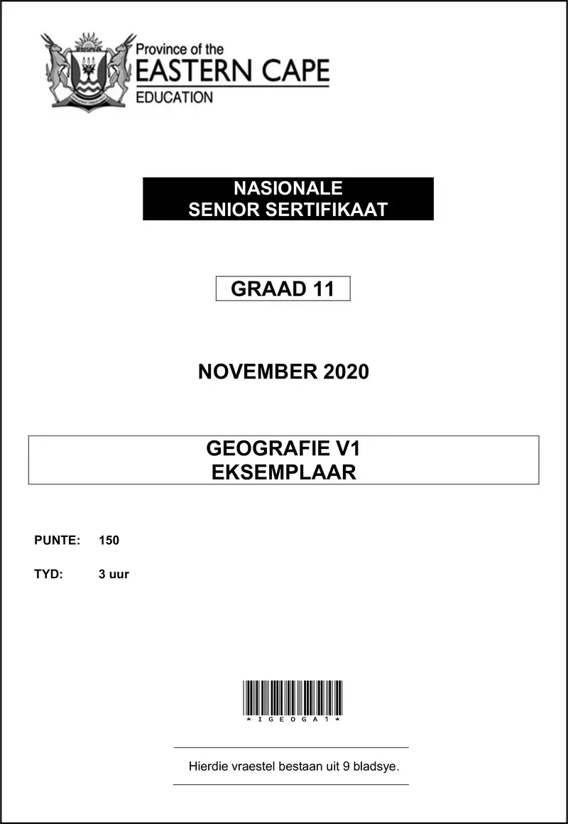 Grade 11 Geography past paper 2020 – geography p1 gr11 qp annex memo nov2020 afr a
