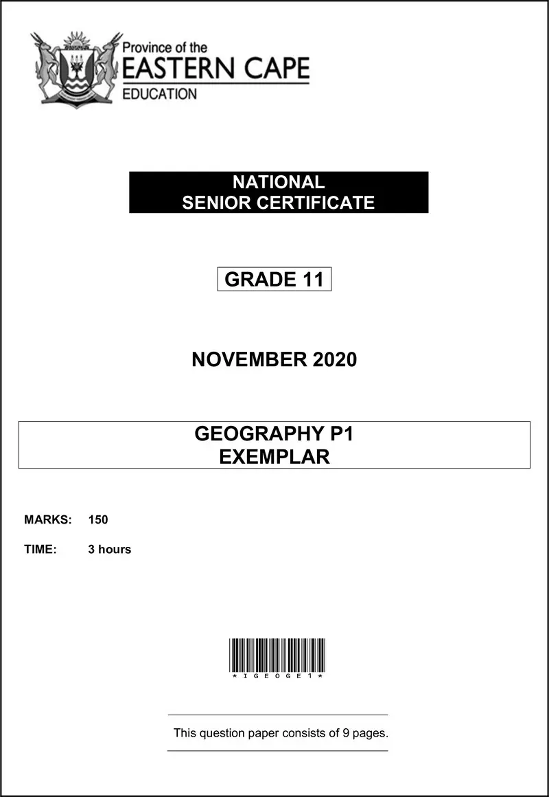 Grade 11 Geography past paper 2020 – geography p1 gr11 qp annex memo nov2020 eng a