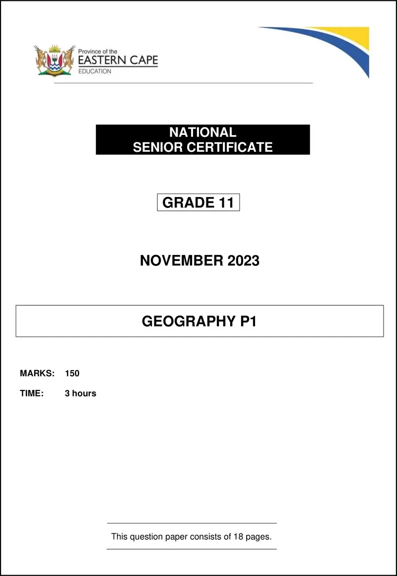 Grade 11 Geography past paper 2023 – geography p1 gr11 qp gr11 nov 2023 eng
