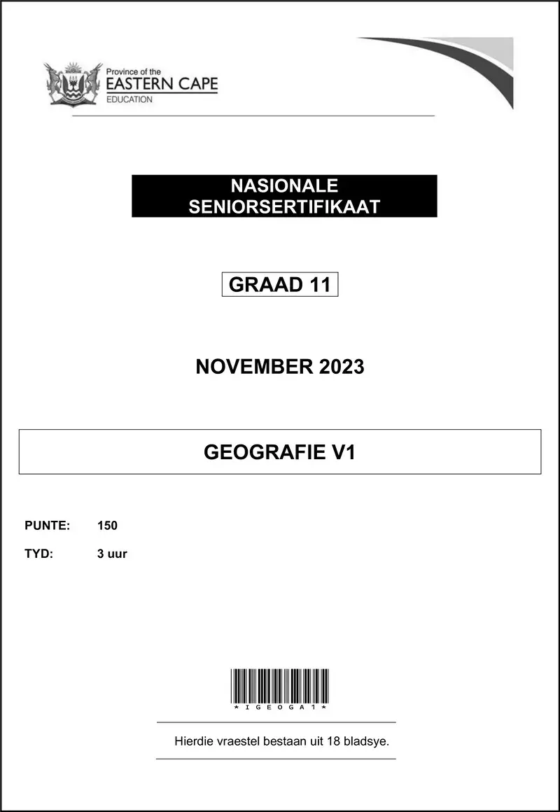 Grade 11 Geography past paper 2023 – geography p1 qp gr11 nov 2023 afr d