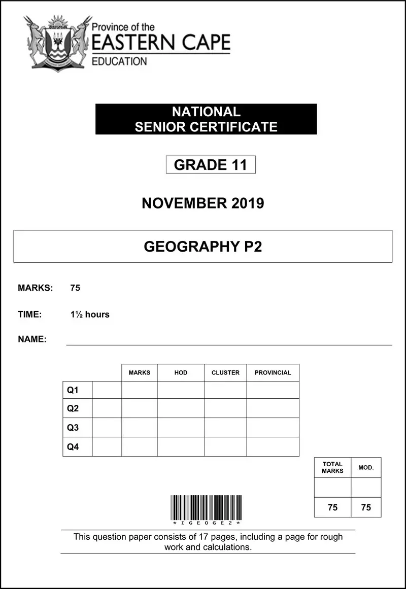 Grade 11 Geography past paper 2019 – geography p2 gr11 qp nov 2019 eng d