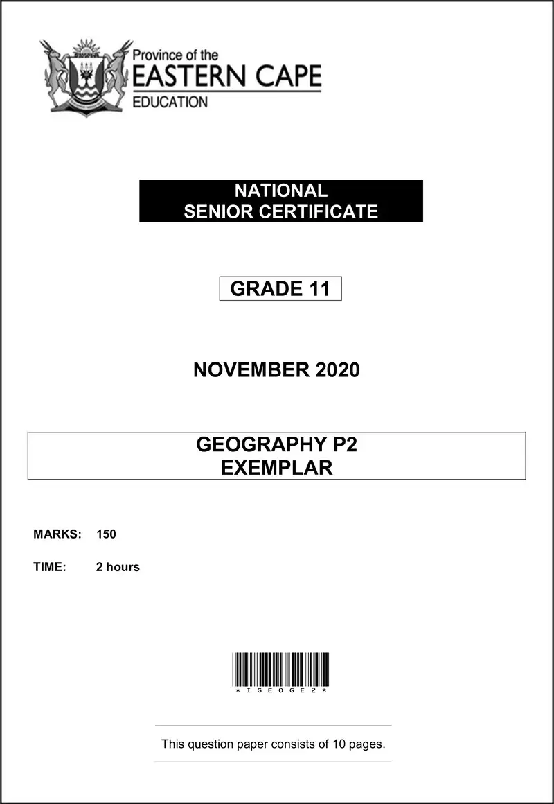 Grade 11 Geography past paper 2020 – geography p2 qp annex memo gr11 nov2020 eng a