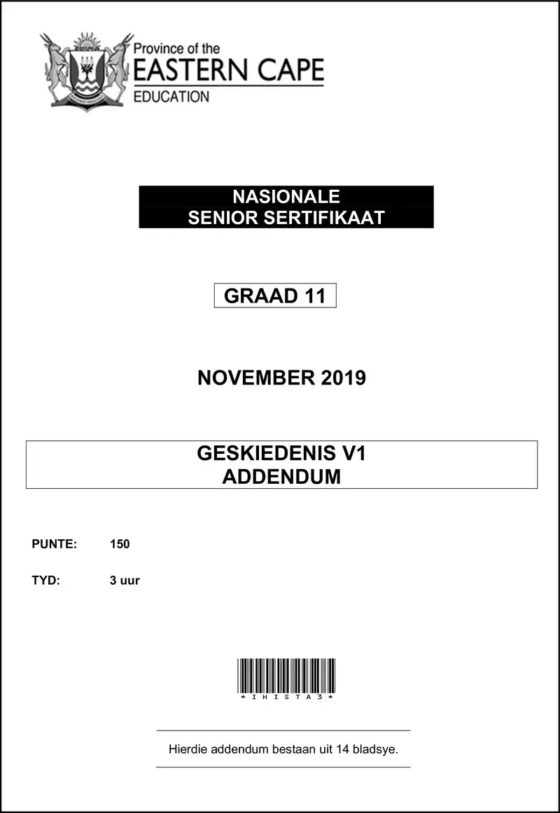 Grade 11 History past paper 2019 – history p1 gr11 addendum nov2019 afr d