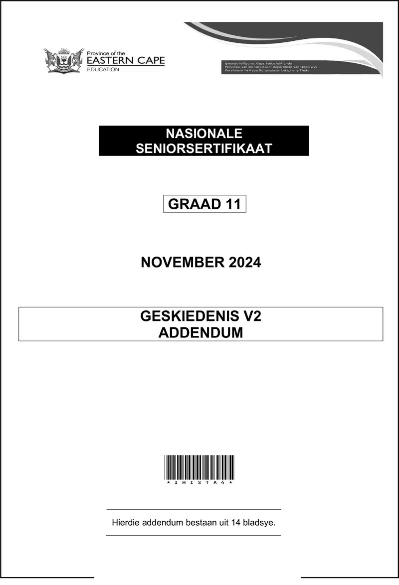 Grade 11 History past paper 2024 – history p2 add gr11 nov 2024 afr d