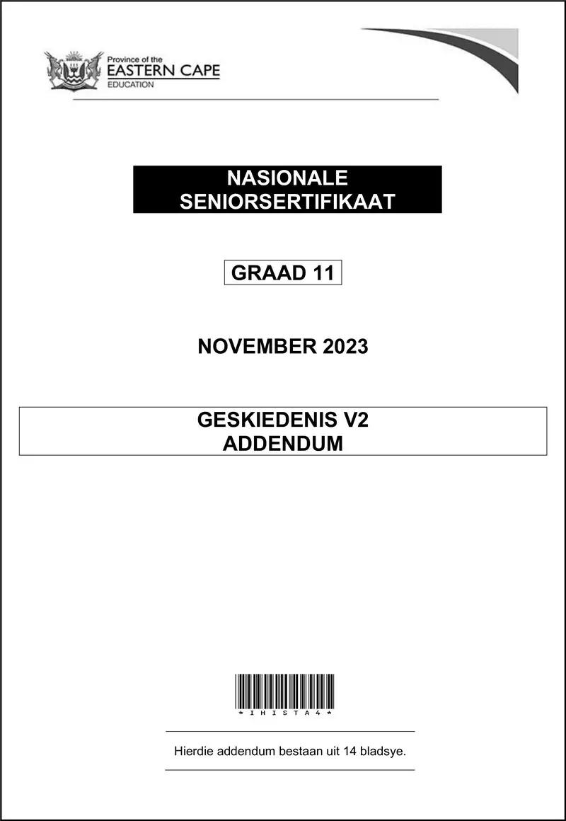 Grade 11 History past paper 2023 – history p2 addendum gr11 nov2023 afr d 1
