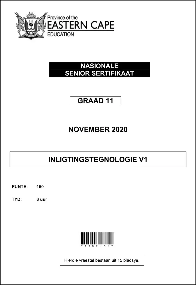 Grade 11 Inligtingstegnologie past paper 2020 – it p1 qp gr11 nov2020 afr d