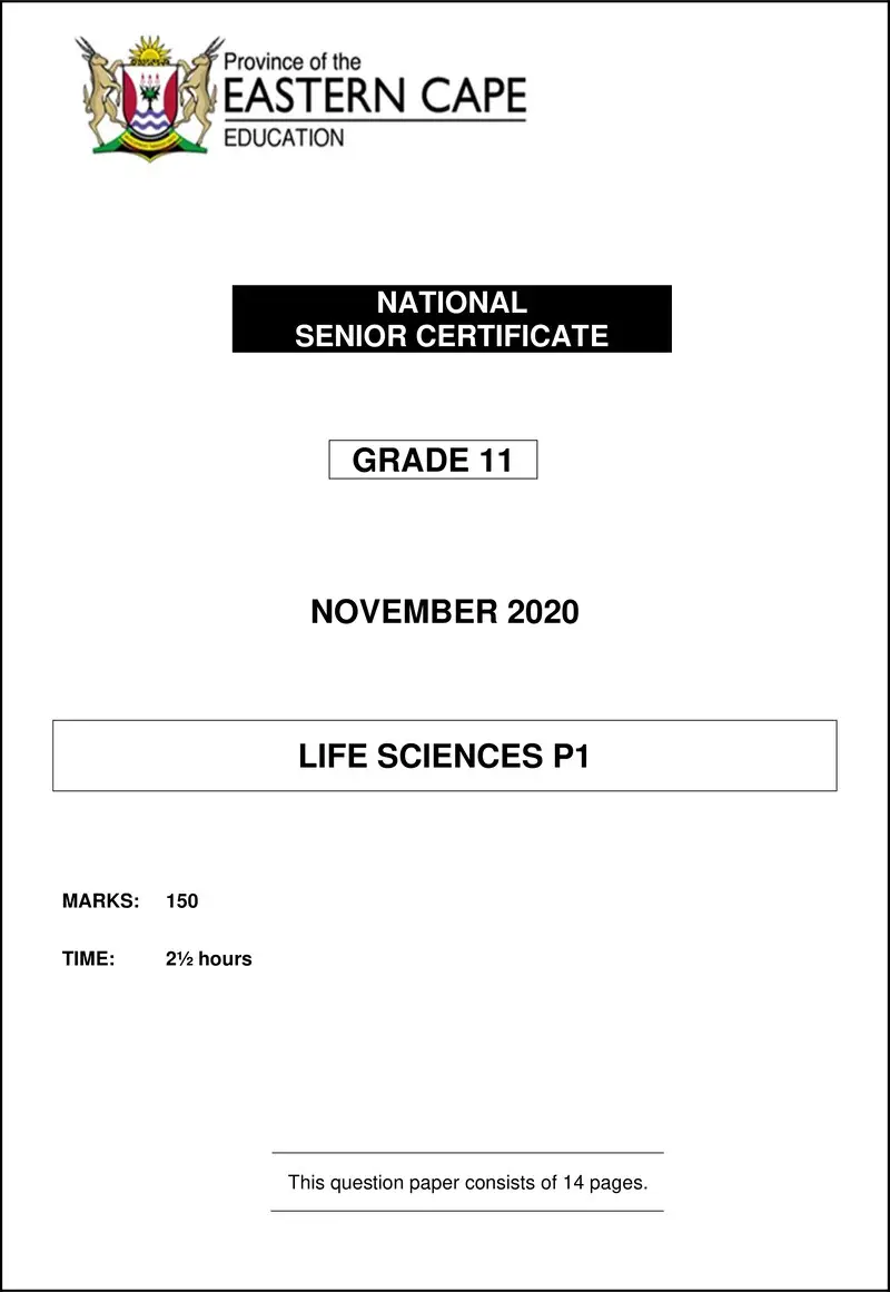 Grade 11 Life Sciences past paper 2020 – life sciences p1 qp gr11 nov 2020 eng
