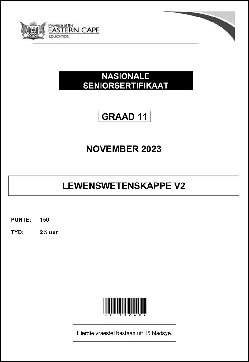 Grade 11 Life Sciences past paper 2023 – life sciences p2 gr11 qp nov 2023 afr d