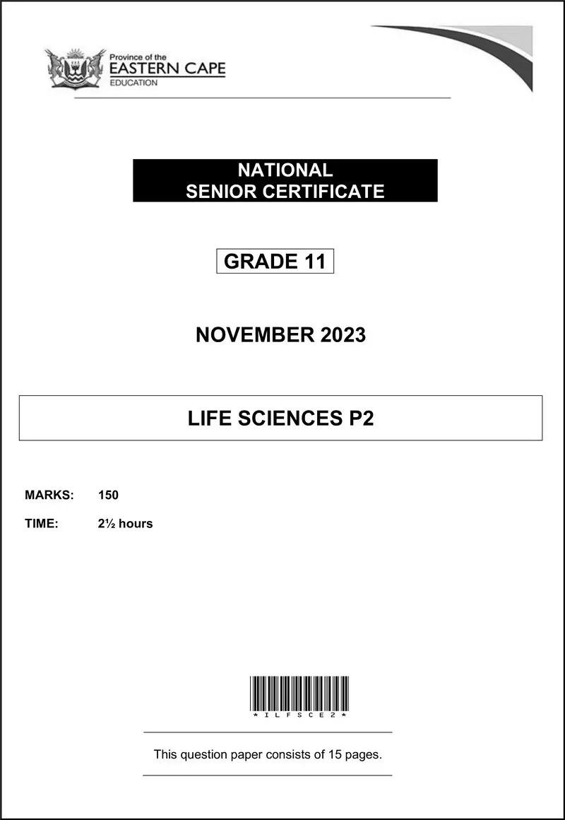 Grade 11 Life Sciences past paper 2023 – life sciences p2 gr11 qp nov 2023 eng d