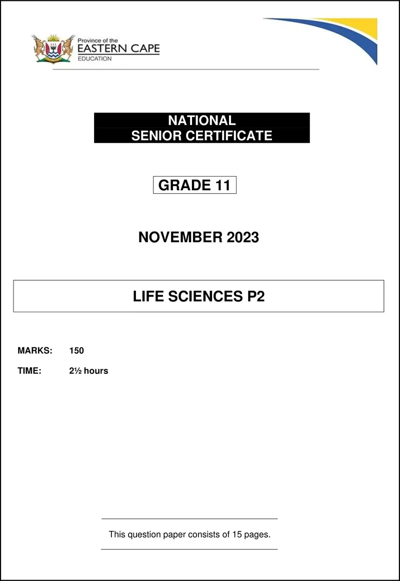 Grade 11 Life Sciences past paper 2023 – life sciences p2 gr11 qp nov 2023 eng