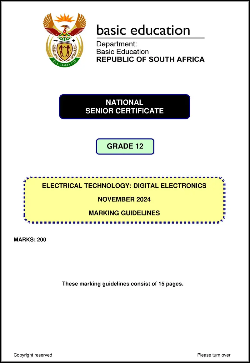 Grade 12 Electrical Technology past paper 2024 – electrical technology nov 2024 digital mg eng gr12