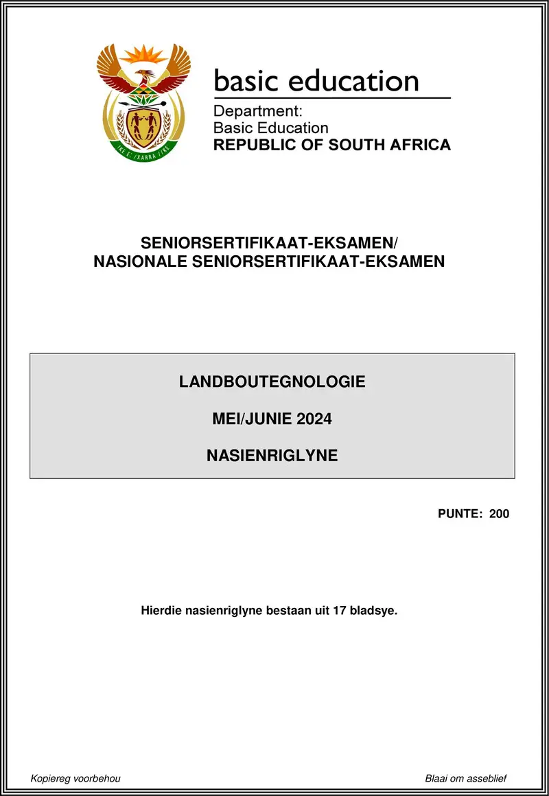 Grade 12 Landboutegnologie past paper 2024 – agricultural technology may june 2024 mg afr gr12
