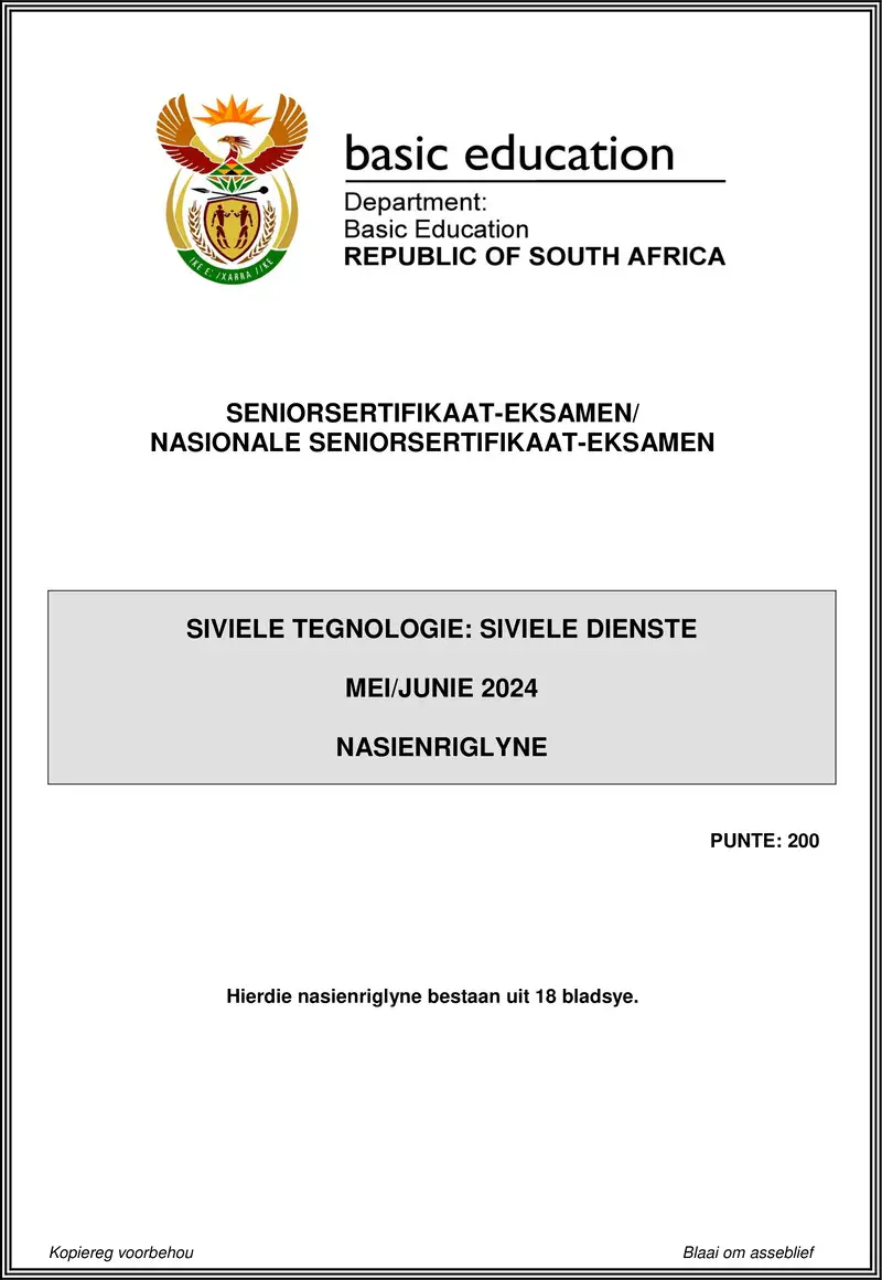 Grade 12 Civil Technology past paper 2024 – civil technology may june 2024 civil services mg afr doc gr12