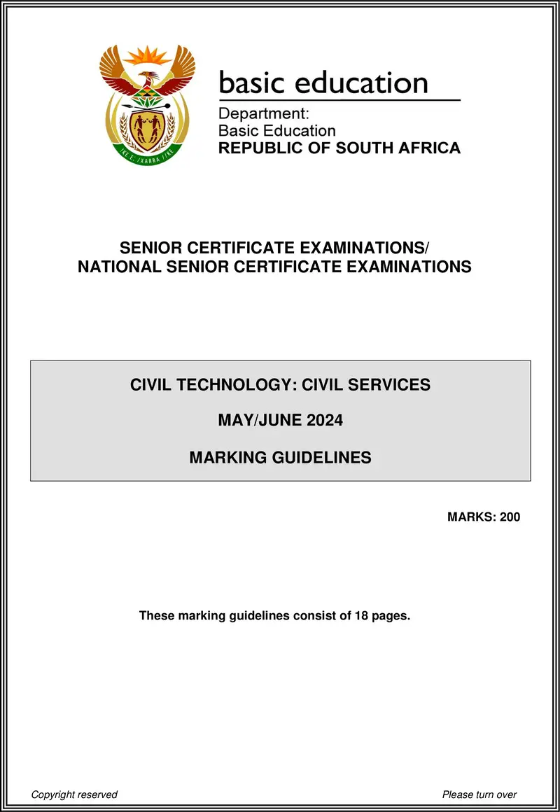 Grade 12 Civil Technology past paper 2024 – civil technology may june 2024 civil services mg eng gr12