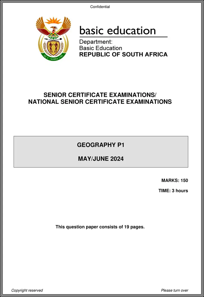 Grade 12 Geography past paper 2024 – geography p1 may june 2024 eng gr12