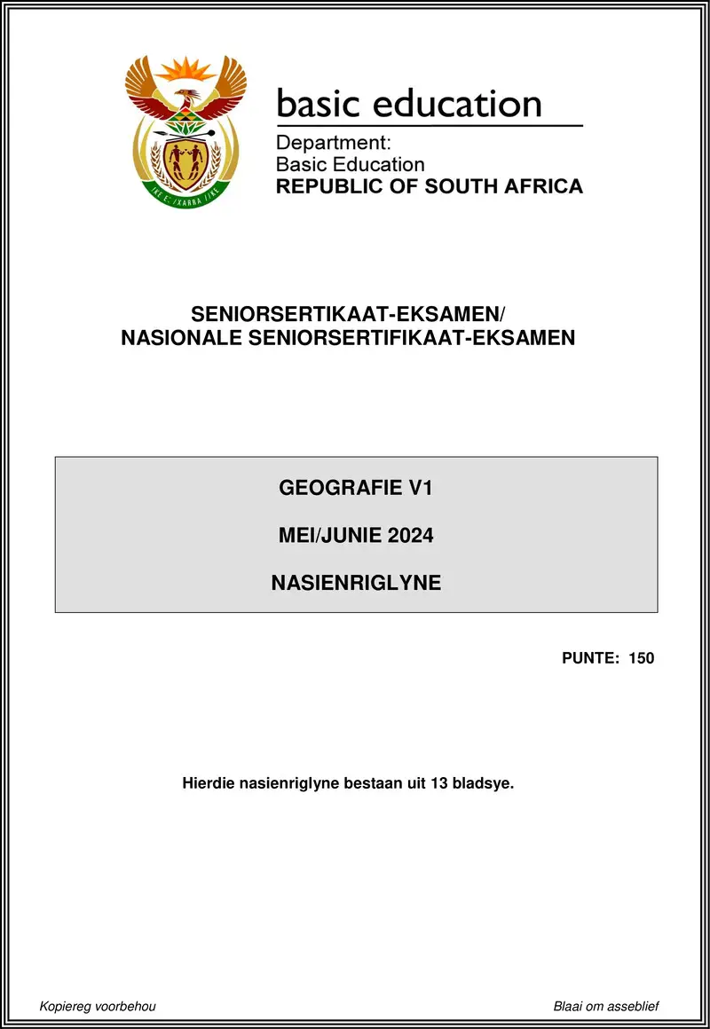 Grade 12 Geography past paper 2024 – geography p1 may june 2024 mg afr gr12