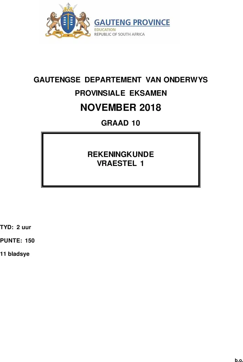 Grade 10 Accounting past paper 2018 – grade 10 provincial exam accounting p1 afr november 2018 qp