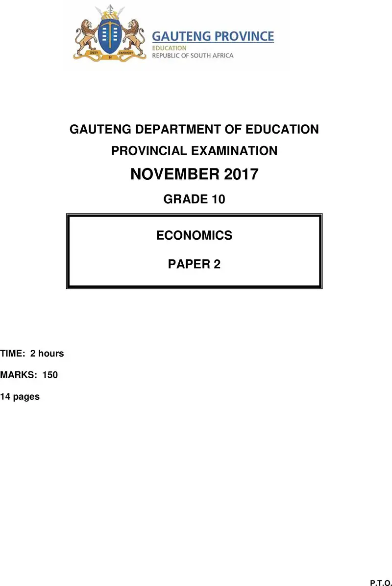 Grade 10 Economics past paper 2017 – grade 10 provincial exam economics p2 ng november 2017 qp