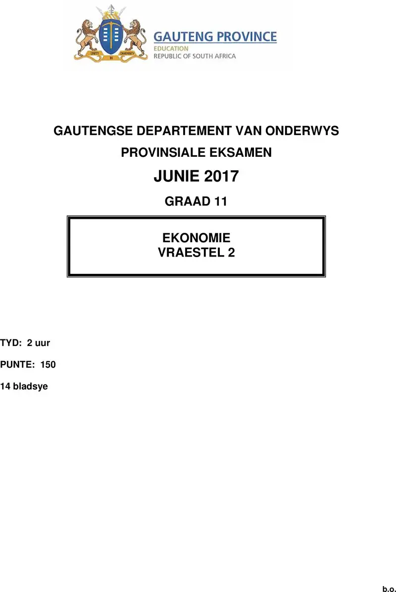 Grade 11 Economics past paper 2017 – grade 11 provincial exam economics p2 afr june 2017 qp
