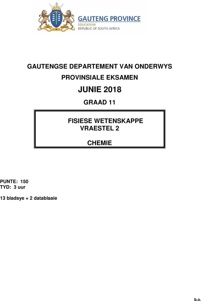 Grade 11 Physical Sciences past paper 2018 – grade 11 provincial exam physical sciences p2 afr june 2018 qp
