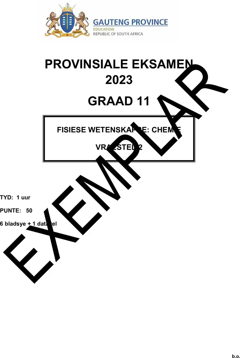 Grade 11 Physical Sciences past paper 2023 – grade 11 provincial exam physical sciences p2 afr june 2023 qp
