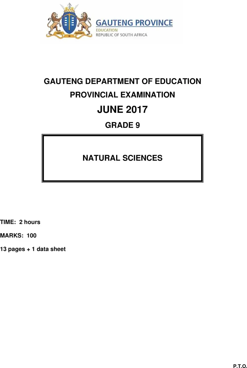 Grade 9 Natural Science past paper 2017 – grade 9 provincial exam natural sciences ng june 2017 qp