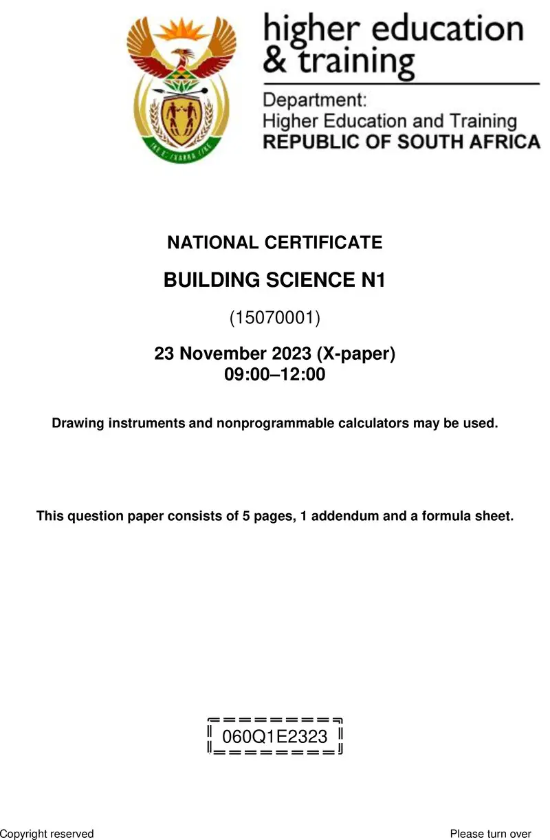 T230 Building Science N1 QP Nov 2023 preview