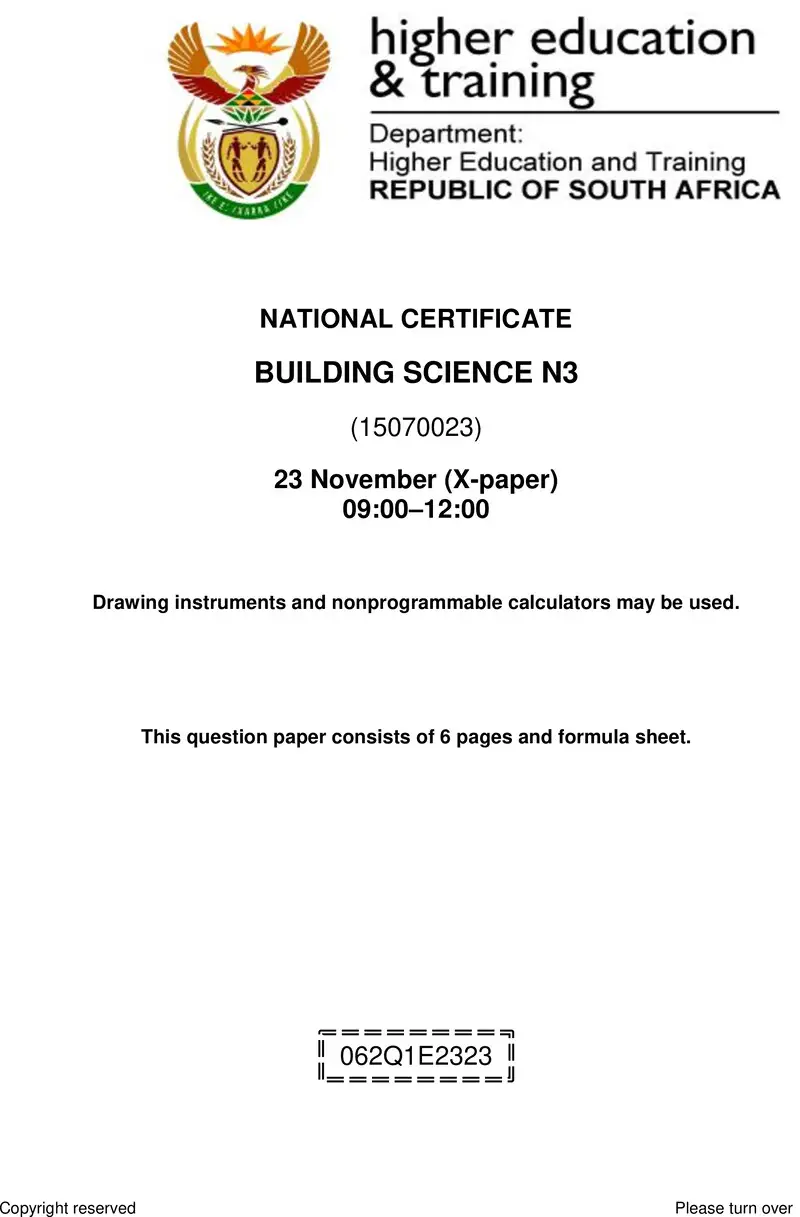 T250 Building Science N3 Nov QP 2023 Sign Off preview