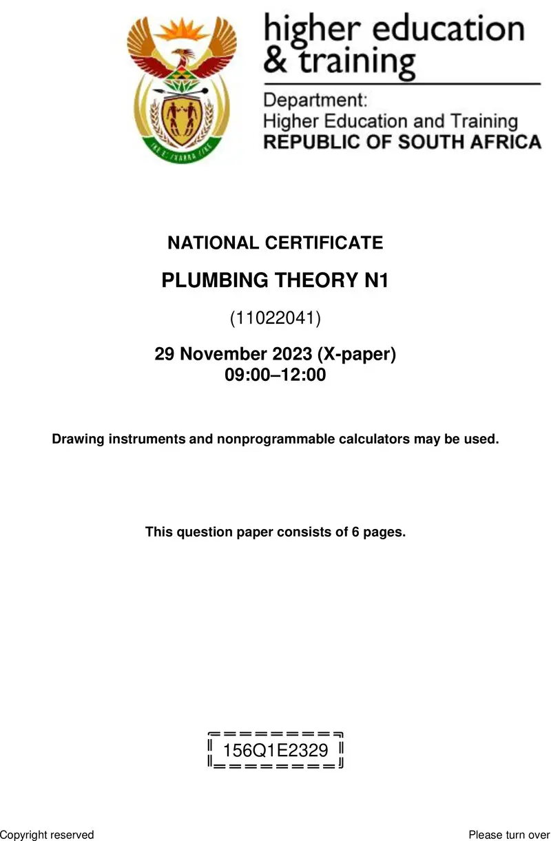 T1370 Plumbing Theory N1 QP Nov 2023 preview