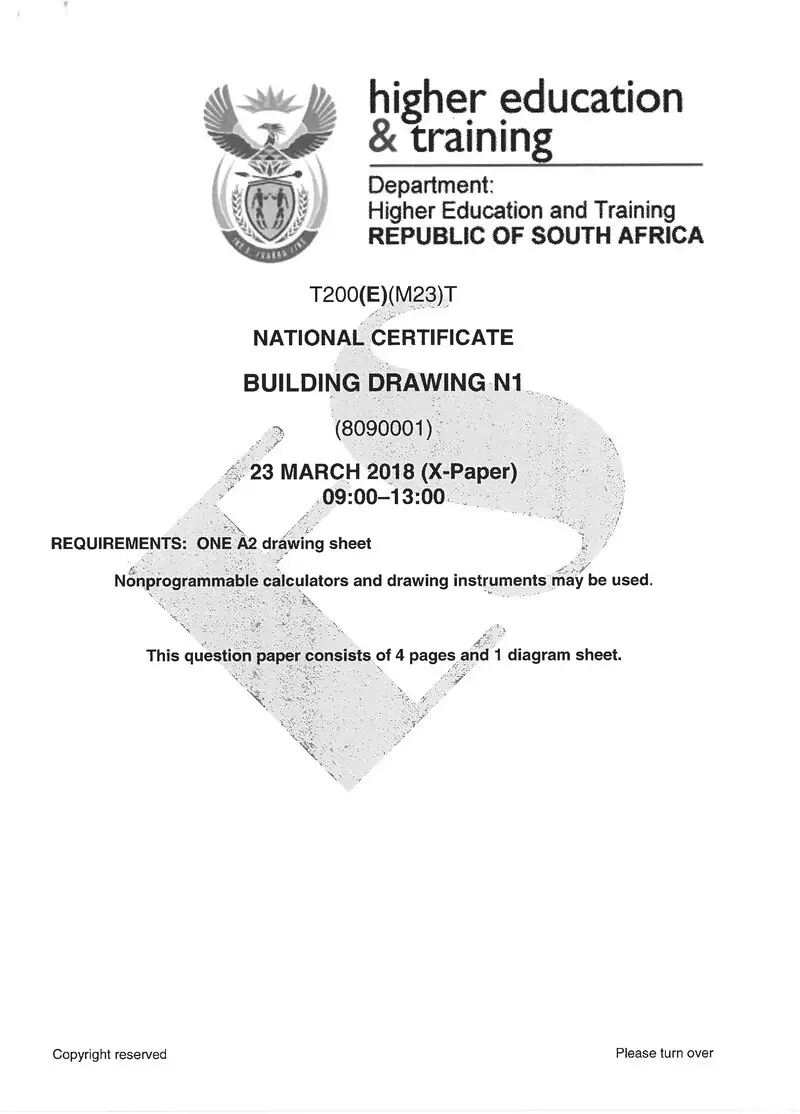 Drawing N1 Exam Paper 1 2018 preview